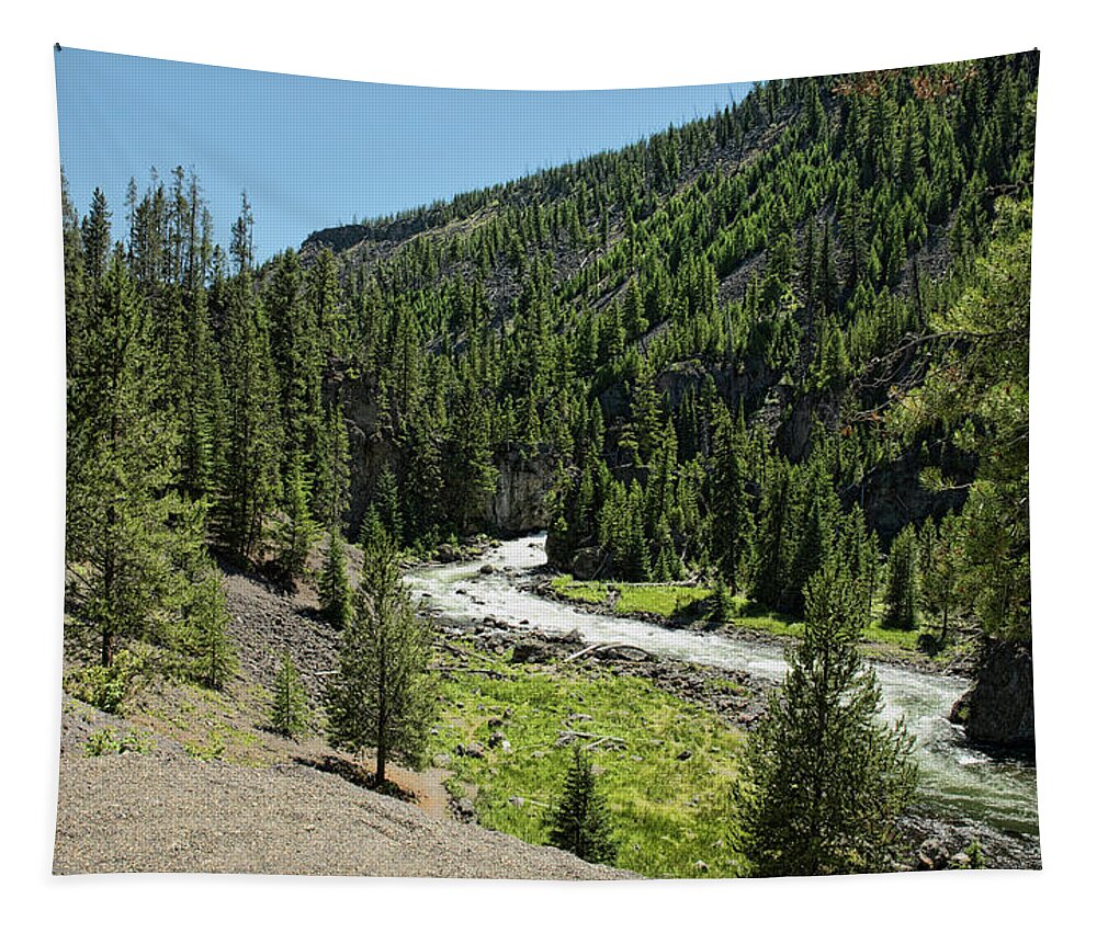 Montana Tapestry featuring the photograph Firehole River by Joe Granita