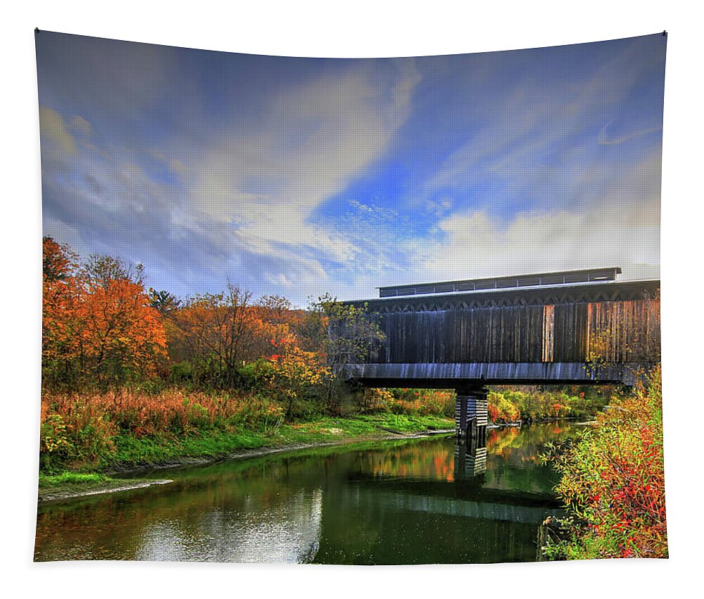 Fine Art Tapestry featuring the photograph Fisher Covered Railroad Bridge III by Robert Harris