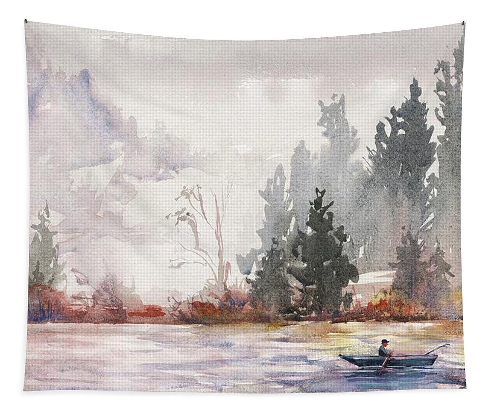  Tapestry featuring the digital art Fishing Wide by Kristina Vardazaryan