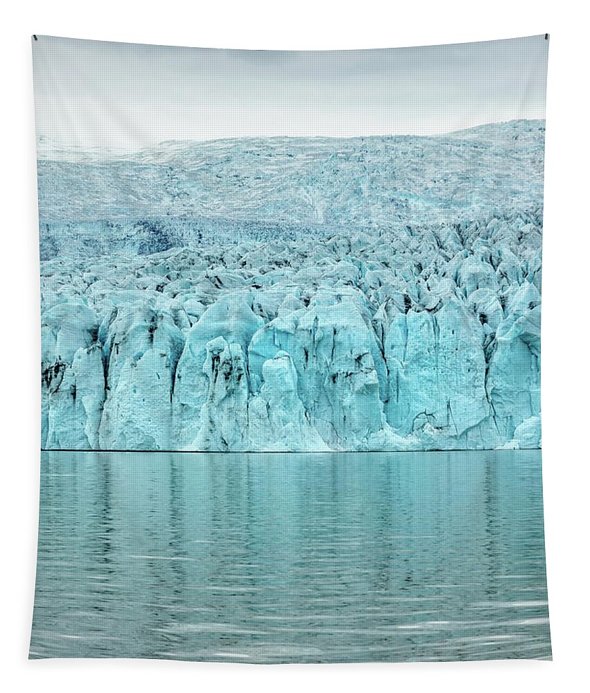 Iceland Tapestry featuring the photograph Fjallsarlon glacier lagoon, Iceland by Delphimages Photo Creations