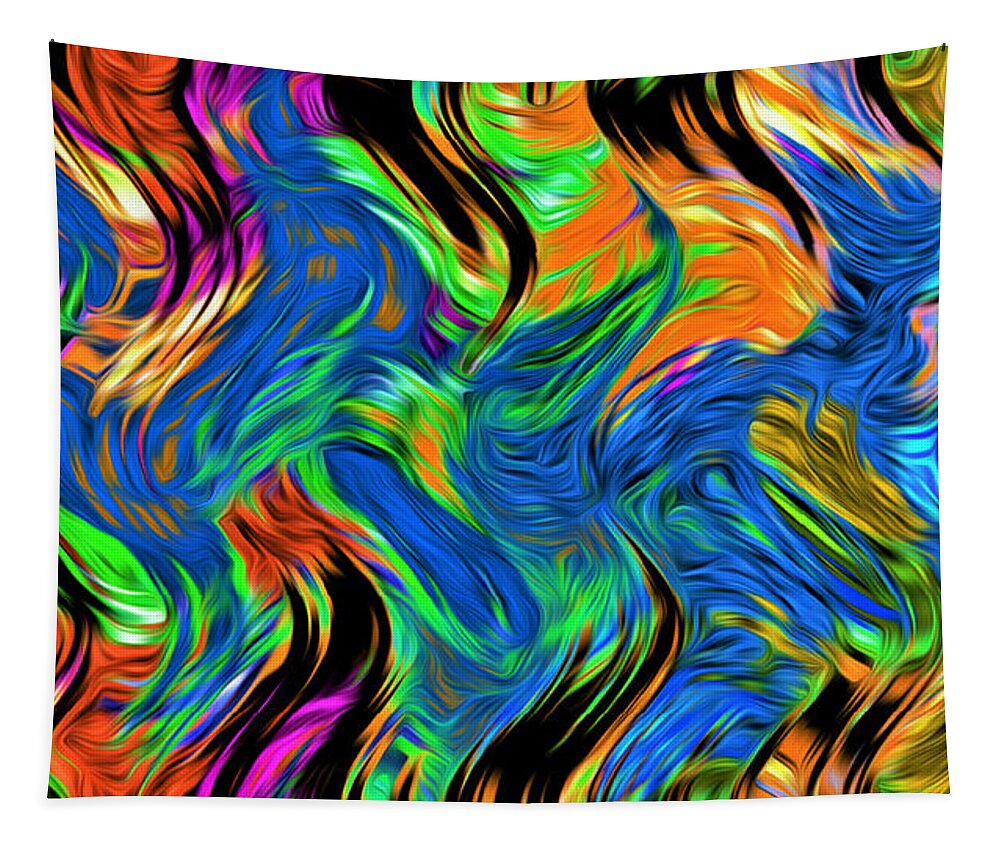 Abstract Tapestry featuring the digital art Flames of Passion - Abstract by Ronald Mills