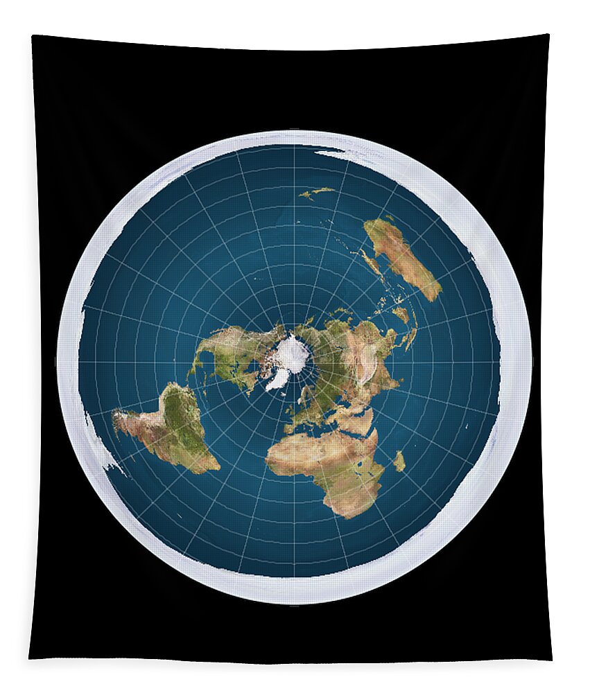 Funny Tapestry featuring the digital art Flat Earth by Flippin Sweet Gear