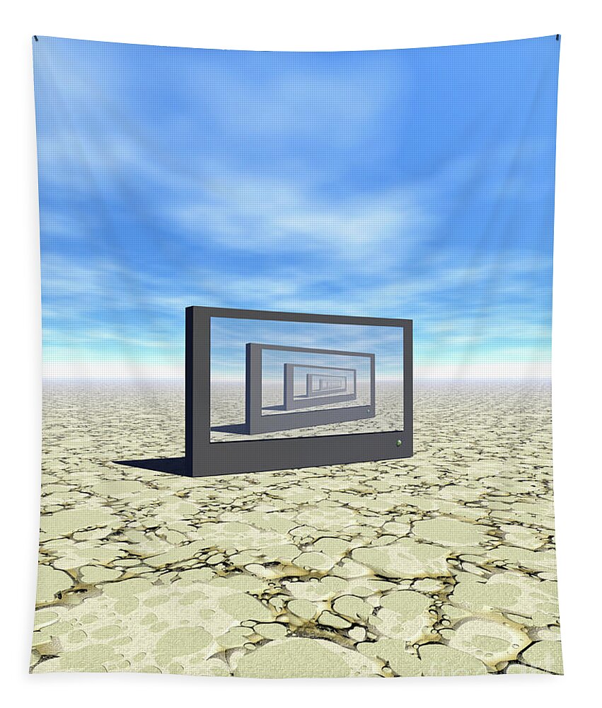 Digital Art Tapestry featuring the digital art Flat Screen Desert Scene by Phil Perkins