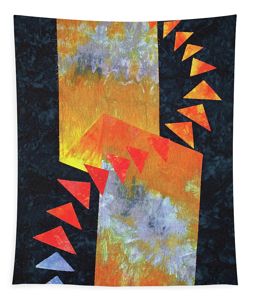 Fiber Art Tapestry featuring the mixed media Flight at Sunset Detail by Vivian Aumond