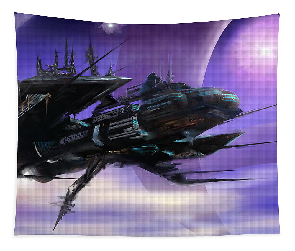 Science Fiction Tapestry featuring the digital art Flight of the 501st Phoenix by Curtiss Shaffer