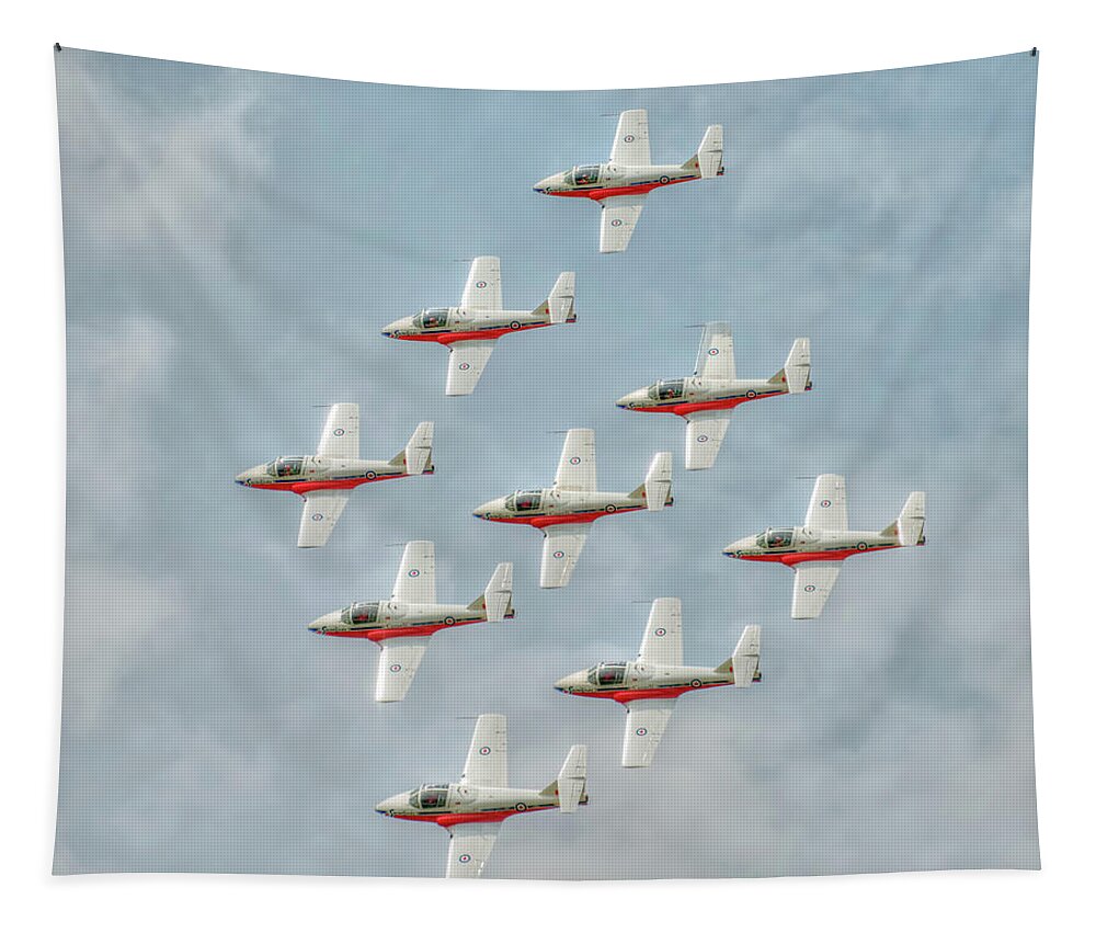 Snowbirds Tapestry featuring the photograph Flock of Snowbirds by CR Courson