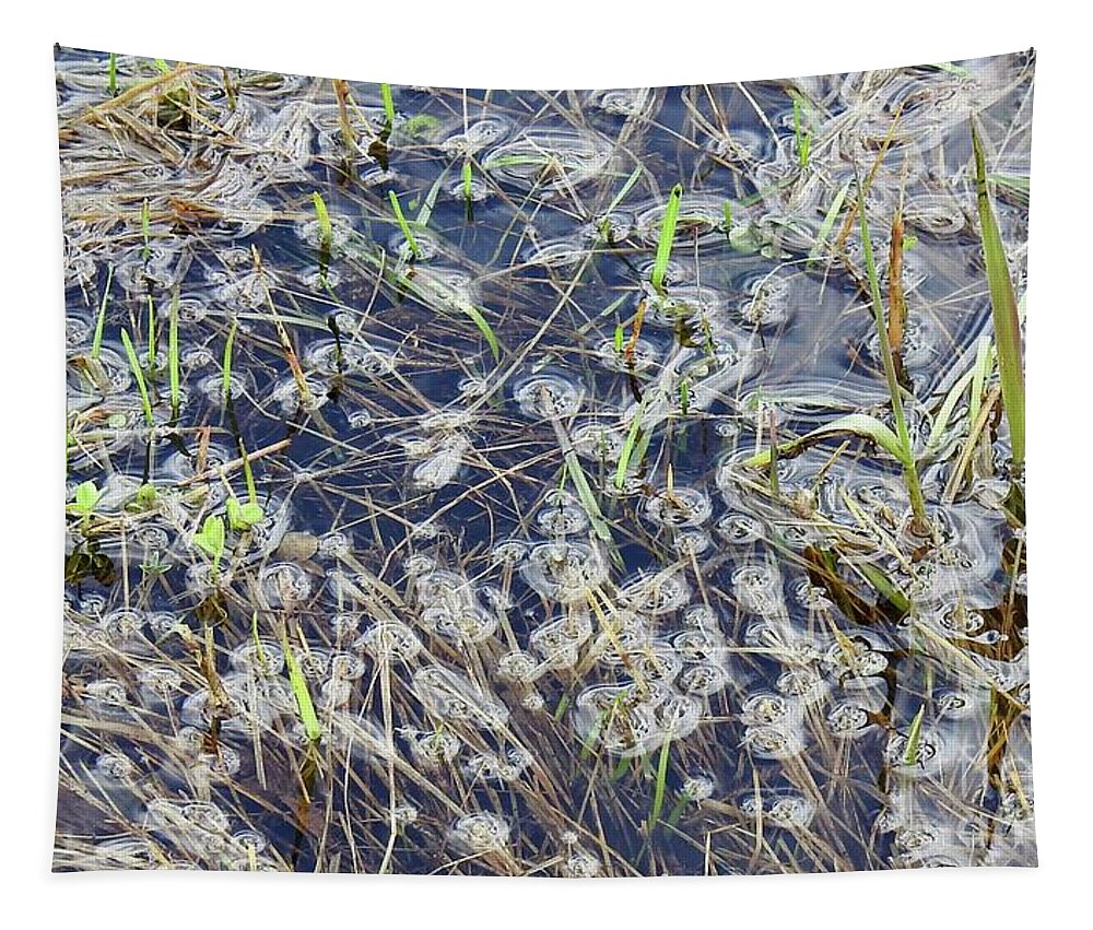 Grasses And Weeds Submerged Tapestry featuring the photograph Flood puddles by Nicola Finch