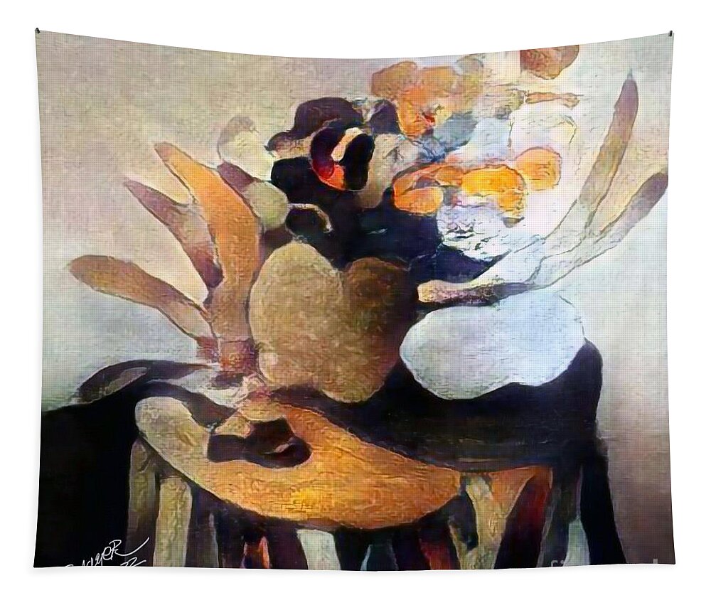 Floral Art Tapestry featuring the digital art Floral Arrangement 007 by Stacey Mayer