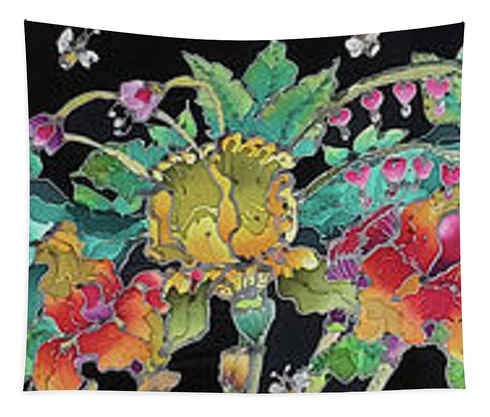 Flowers Tapestry featuring the tapestry - textile Floral Arrangement by Karla Kay Benjamin
