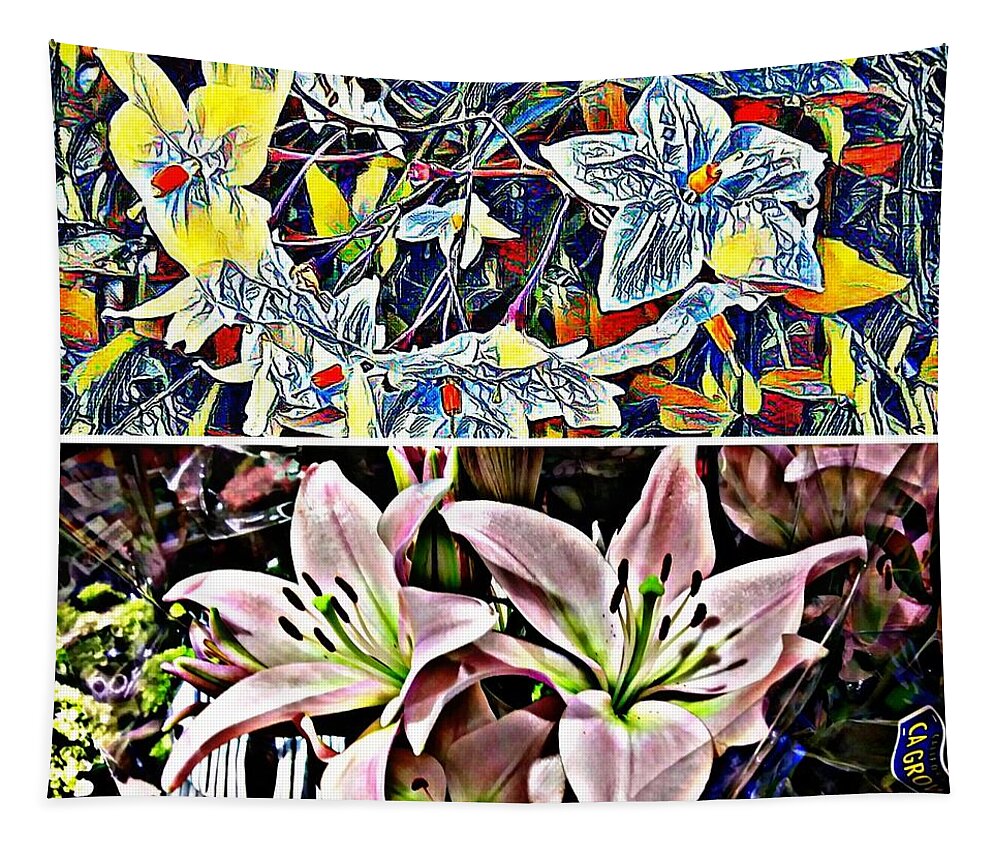 Collage Tapestry featuring the photograph Floral collage by Steven Wills