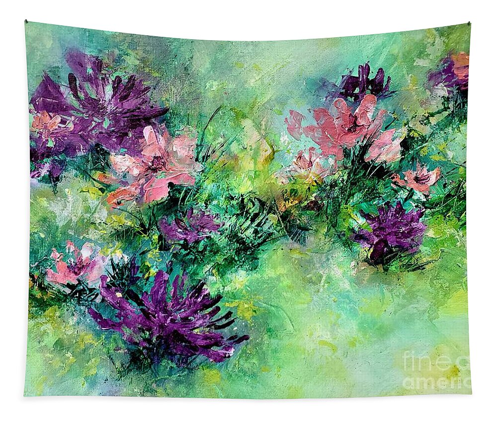 Floral Tapestry featuring the painting Floral Melody by Zan Savage