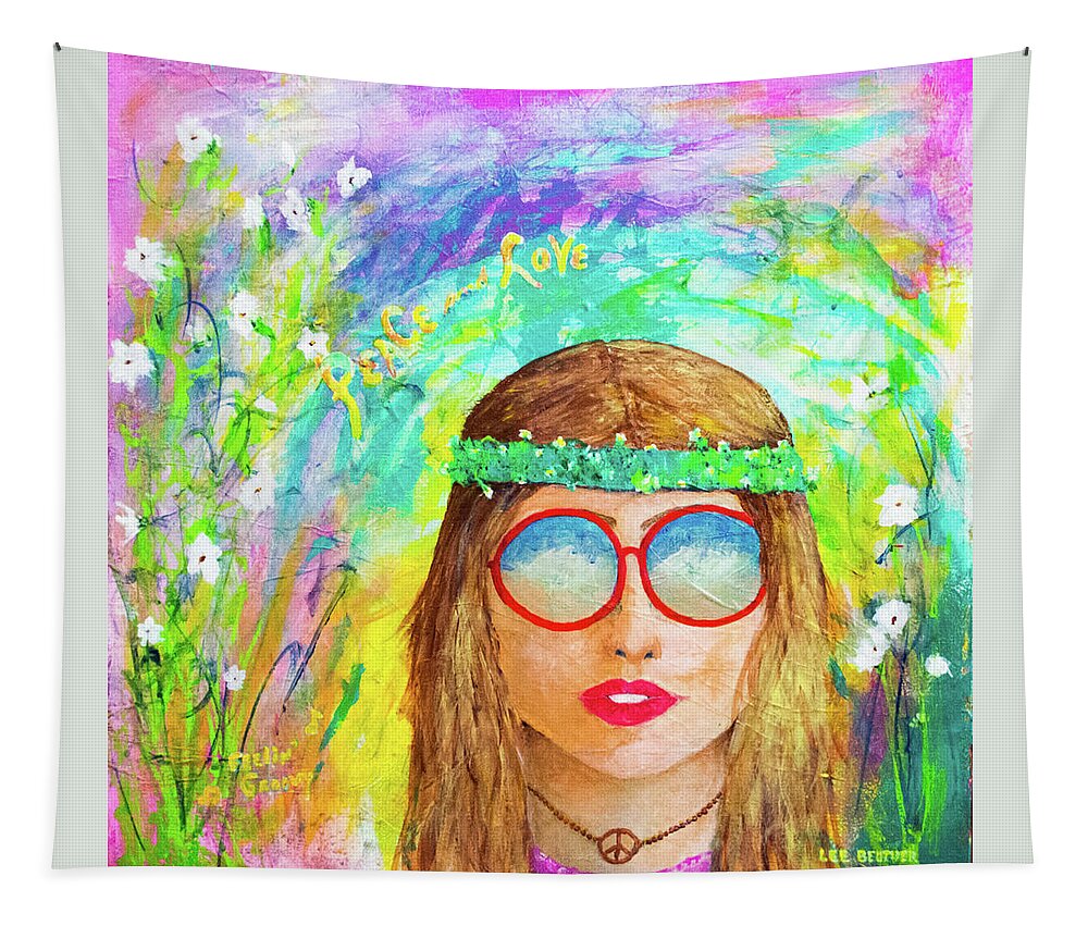 Acrylic Tapestry featuring the painting Flower Child by Lee Beuther