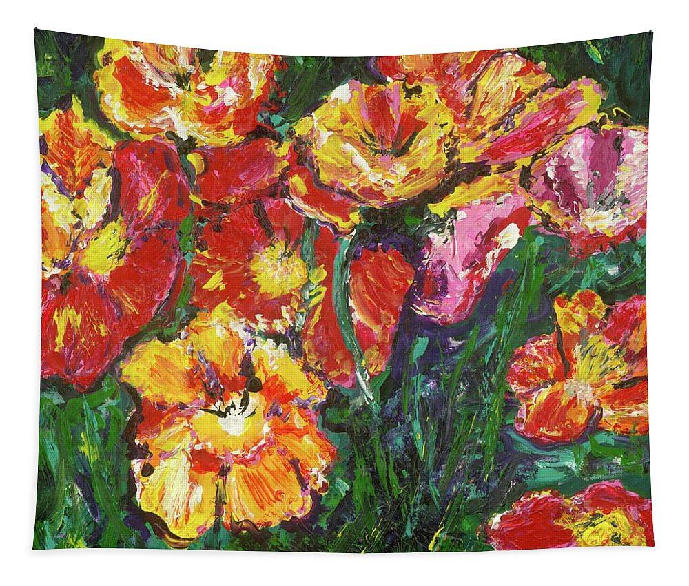 Garden Tapestry featuring the painting Flower Garden by Britt Miller