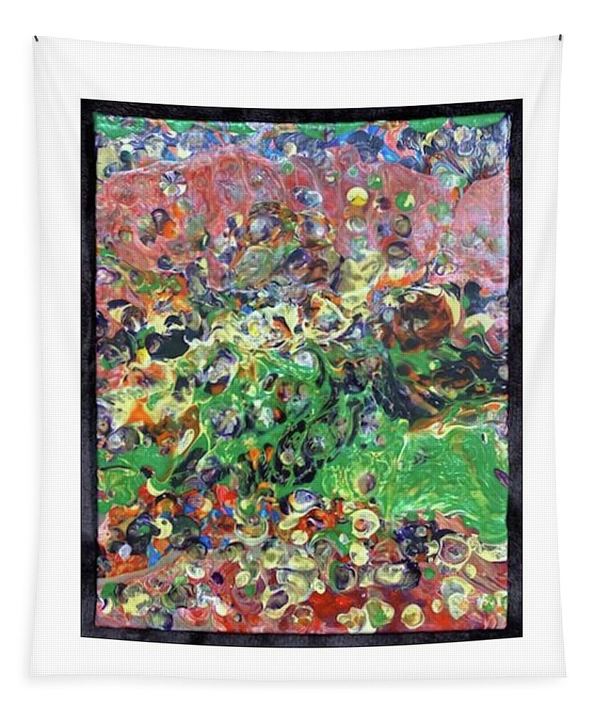 Flower Garden Tapestry featuring the painting Flower Garden by Pour Your heART Out Artworks
