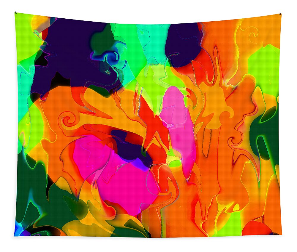 Abstract Tapestry featuring the digital art Flower in Bloom Abstract by Ronald Mills