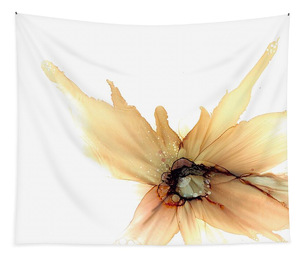Flower Tapestry featuring the painting Flower Yellow Neutral by Joyce Clark