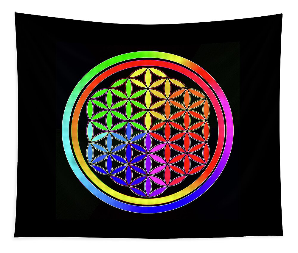 Flower Of Life Tapestry featuring the digital art Flower Of Life_1 by Az Jackson
