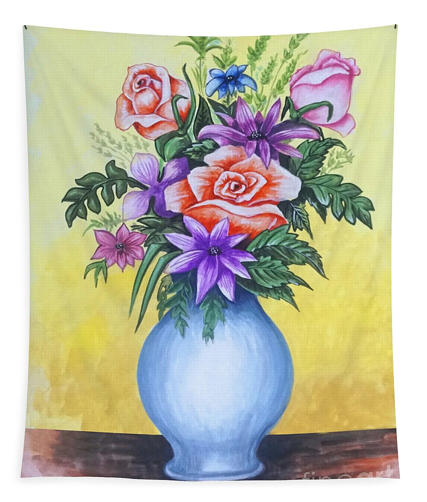 Flower vase Tapestry by Manoj Bathula - Fine Art America