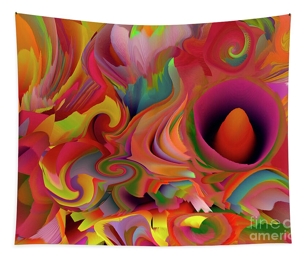 Bright Colors Tapestry featuring the mixed media A whirlwind of all existing colors. by Elena Gantchikova