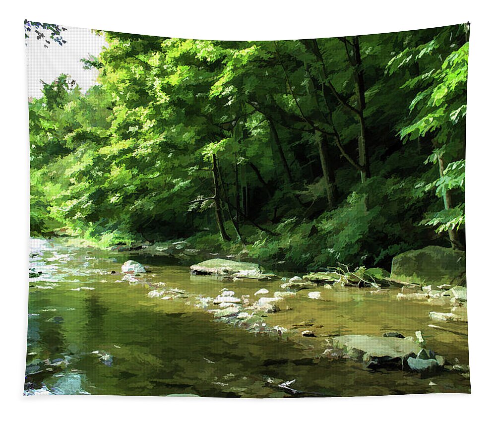 Creek Tapestry featuring the photograph Flowing Creek by Roberta Byram