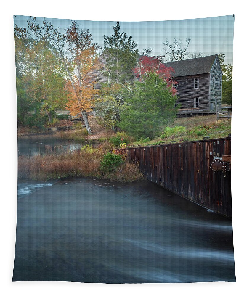 Autumn Tapestry featuring the photograph Flowing Water Past The Mill by Kristia Adams