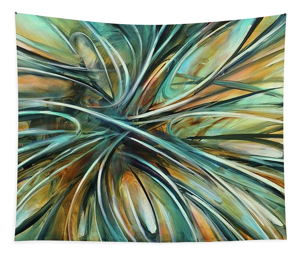Abstract Tapestry featuring the painting Flutter by Michael Lang