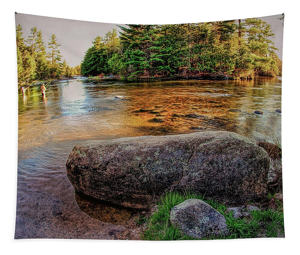 Fly Fishing Tapestry featuring the photograph Fly Fishing in Northern Maine by Cordia Murphy