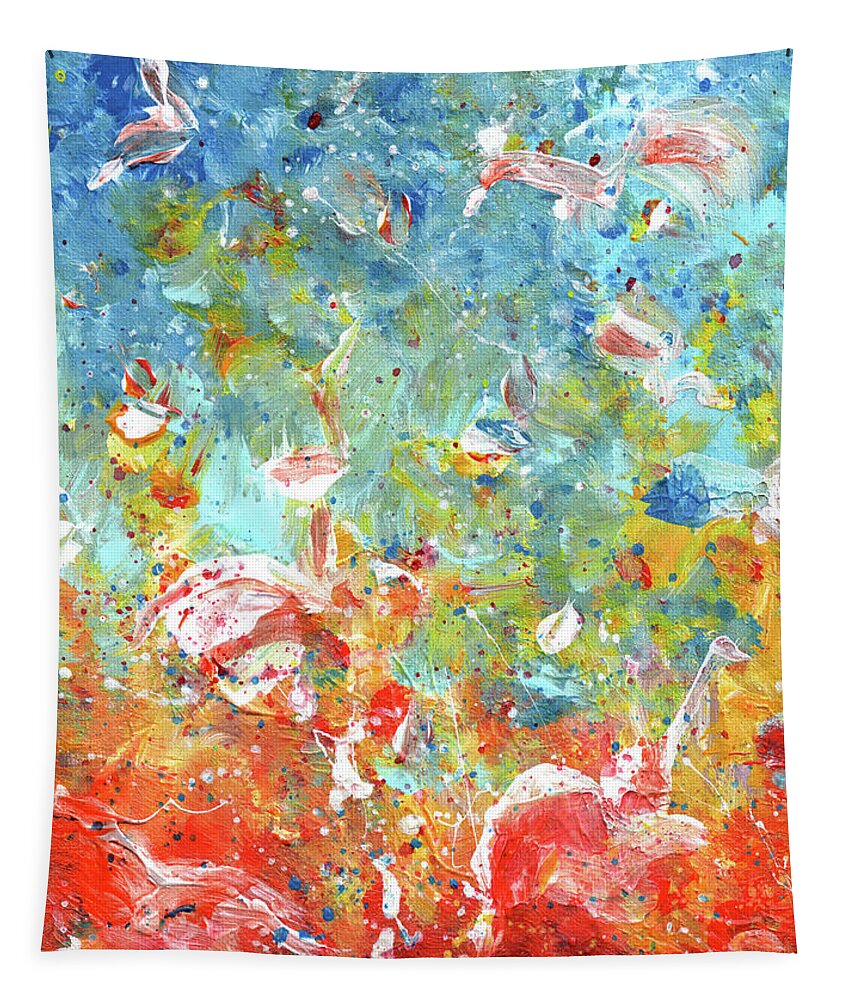 Acrylics Tapestry featuring the painting Fly With Me 13 by Miki De Goodaboom