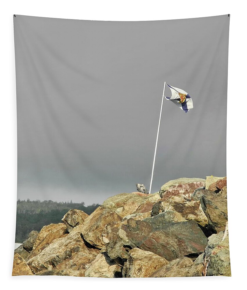 Nova Scotia Tapestry featuring the photograph Flying THe Flag by Alan Norsworthy