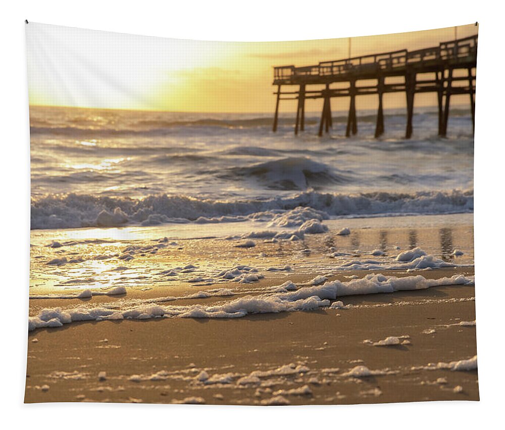 Virginia Beach Tapestry featuring the photograph Foamy Seas by Donna Twiford