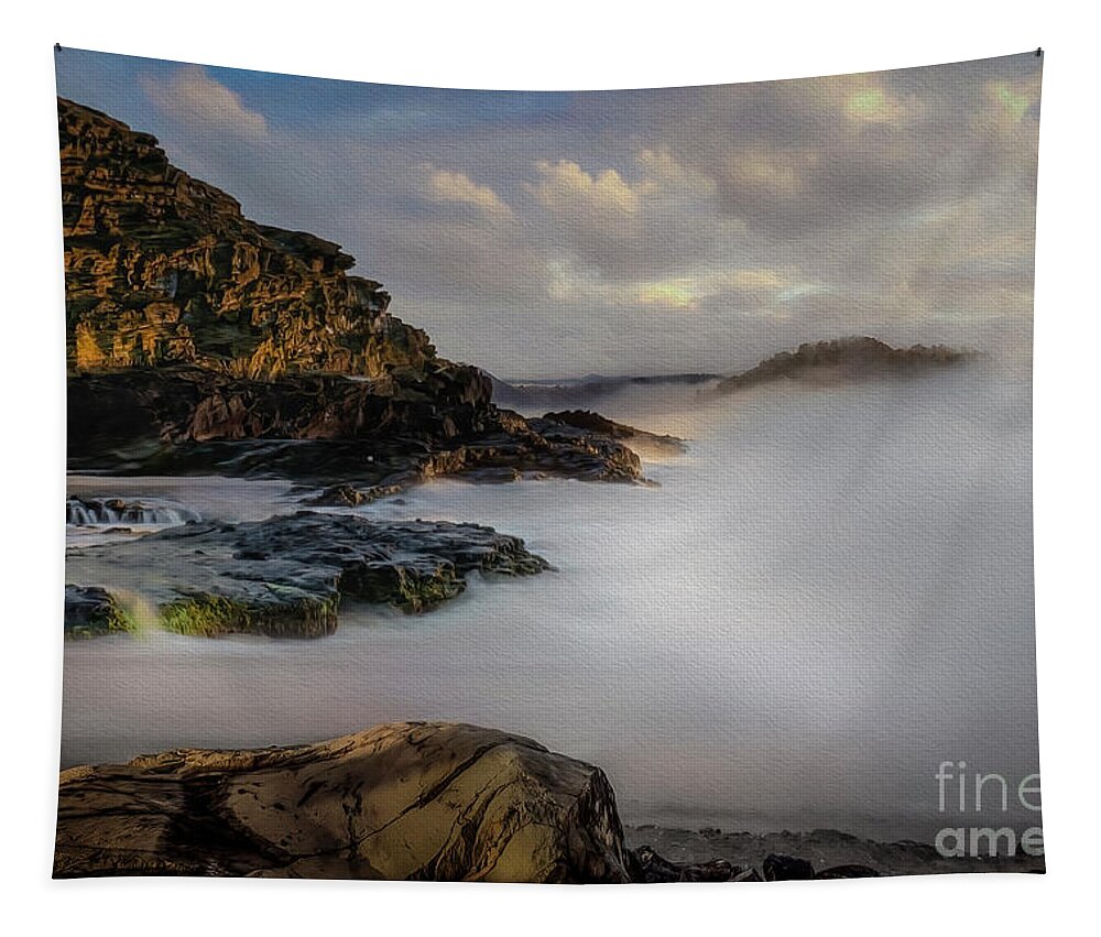 Coast Tapestry featuring the photograph Fog Rolling In... by Shelia Hunt