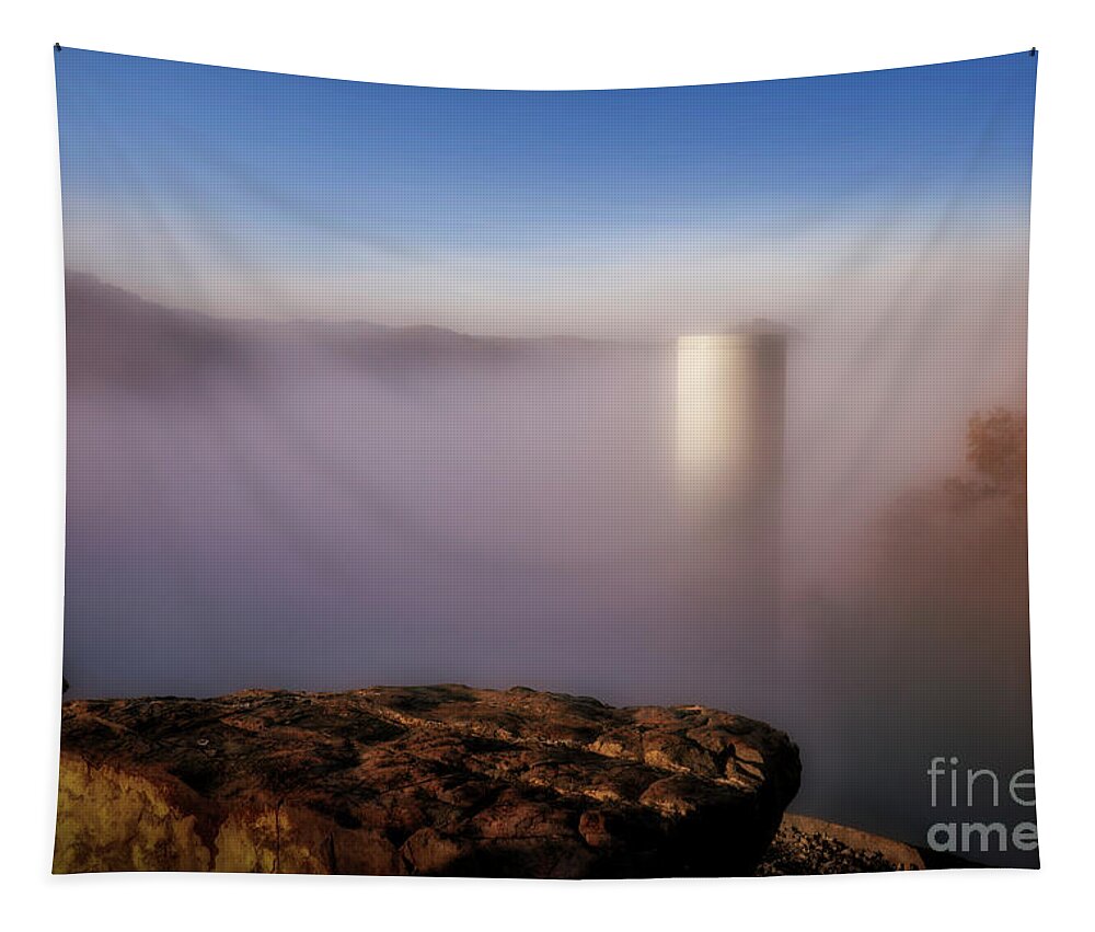 South Holston Tapestry featuring the photograph Foggy morning on South Holston by Shelia Hunt