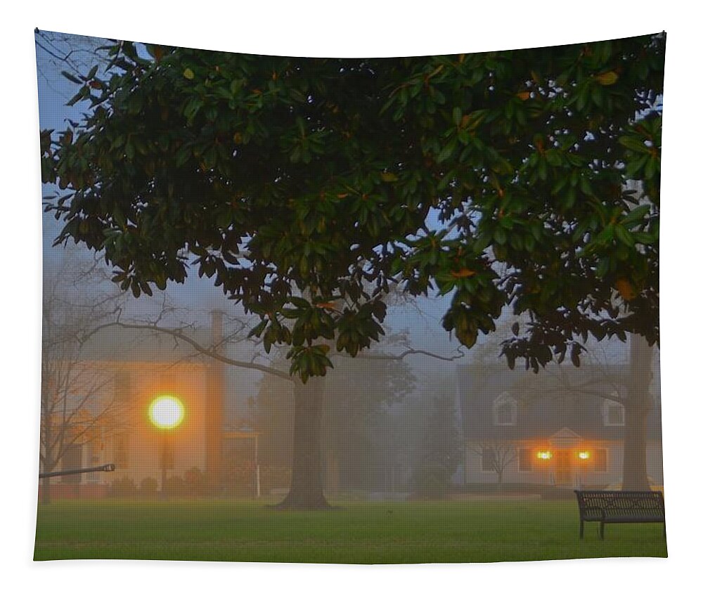Fog Tapestry featuring the photograph Foggy Tarboro Morn #3 by Eric Towell