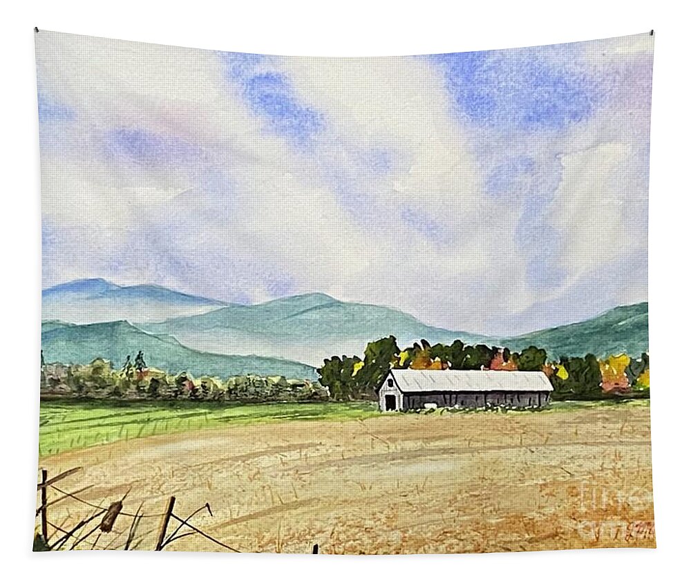 Barn Tapestry featuring the painting Foothills Barn by Joseph Burger