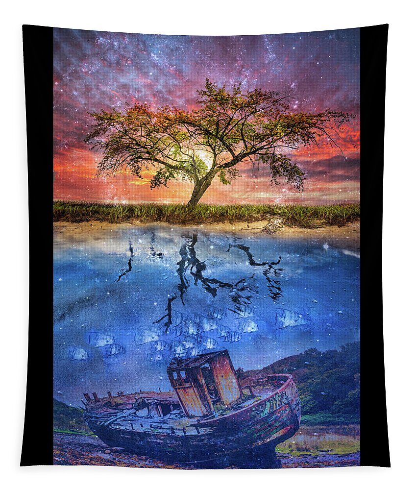 Boats Tapestry featuring the photograph Forgotten Dreams by Debra and Dave Vanderlaan