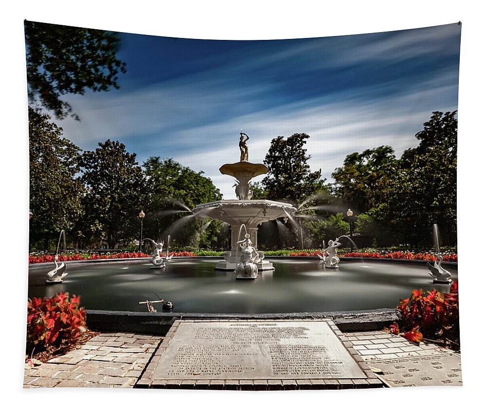 Savannah Tapestry featuring the photograph Forsyth Park Fountain by Kenny Thomas