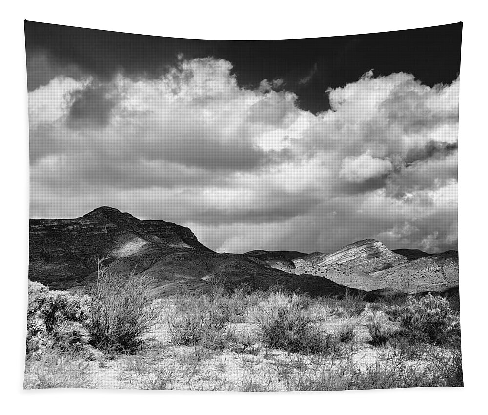 Photograph Black White Desert Arizona Tapestry featuring the photograph Fort Huachuca Vista by Beverly Read