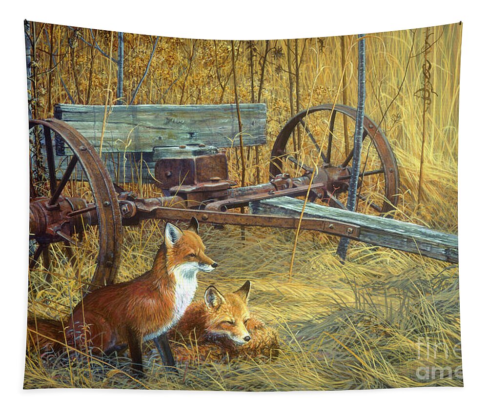 Scott Zoellick Tapestry featuring the painting FOX by Scott Zoellick
