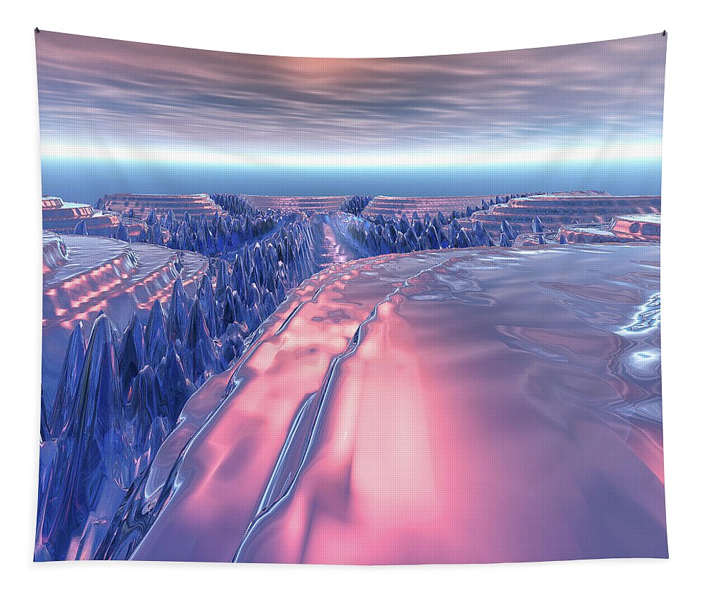 Glacier Tapestry featuring the digital art Fractal Glacier Landscape by Phil Perkins