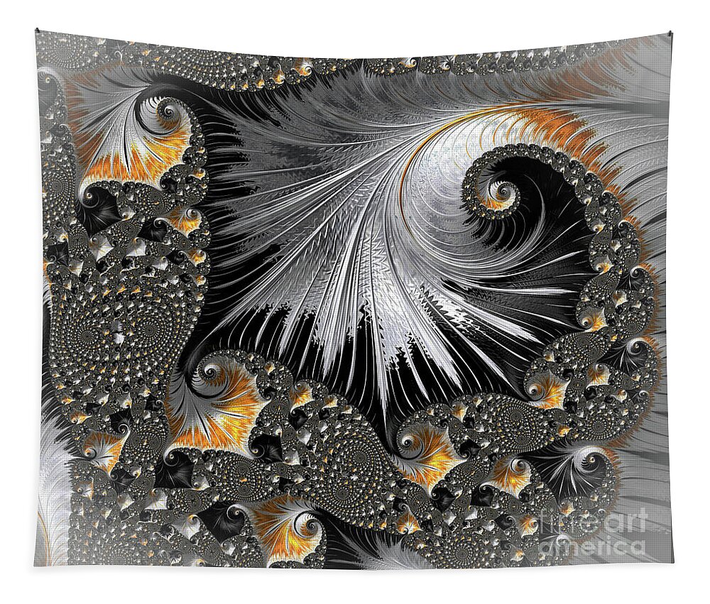 Abstract Art Tapestry featuring the photograph Fractal in Black by Teresa Jack