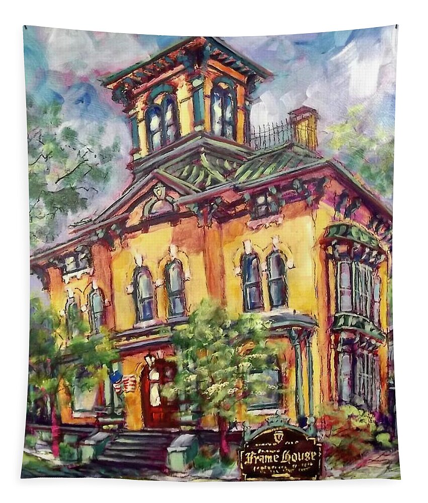 Painting Tapestry featuring the painting Frame House by Les Leffingwell