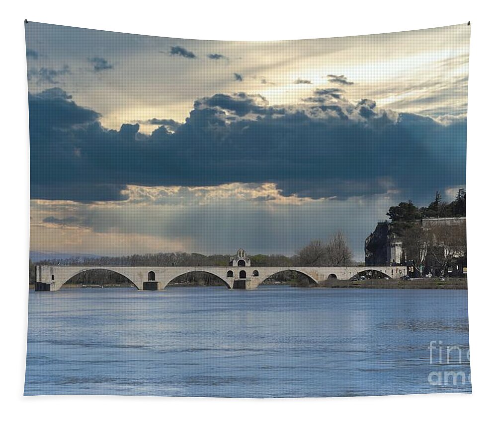France Tapestry featuring the photograph France Pont D'Avignon Photo 162 by Lucie Dumas