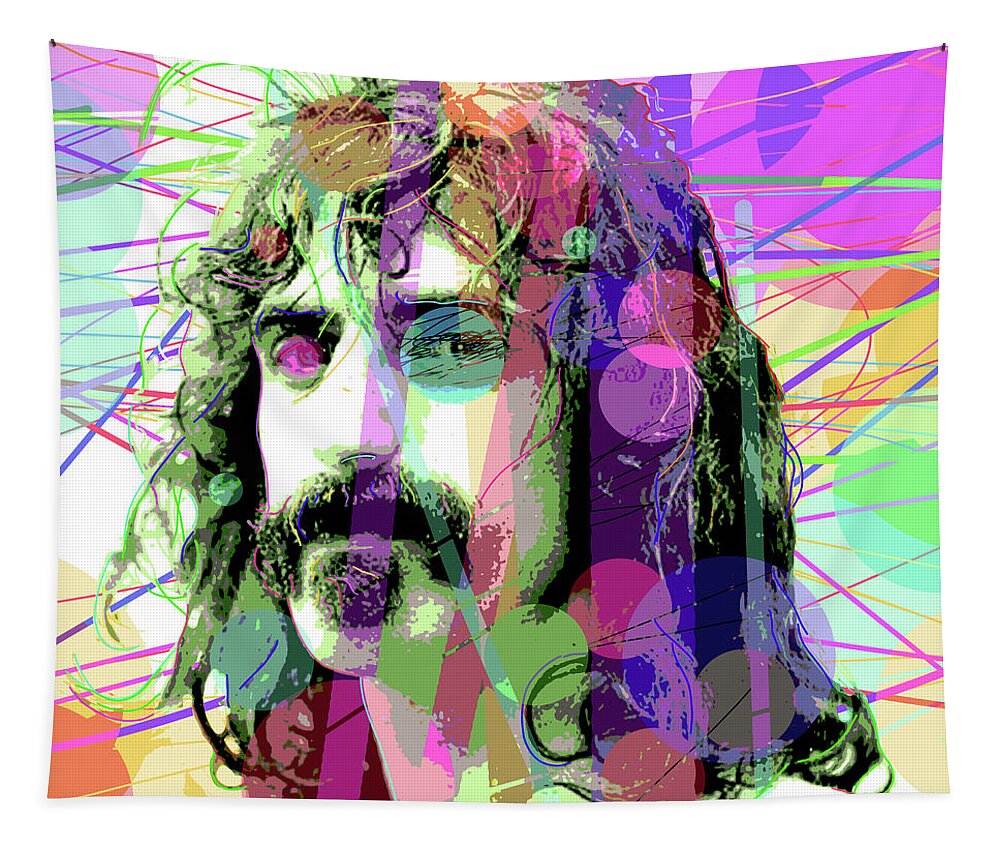 Frank Zappa Tapestry featuring the painting Frank Zappa by David Lloyd Glover