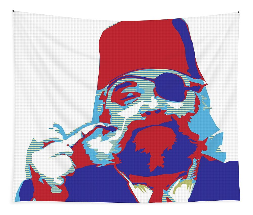 Fez Tapestry featuring the digital art Franz Pasha Street Poster Style Portrait by Annalisa Rivera-Franz
