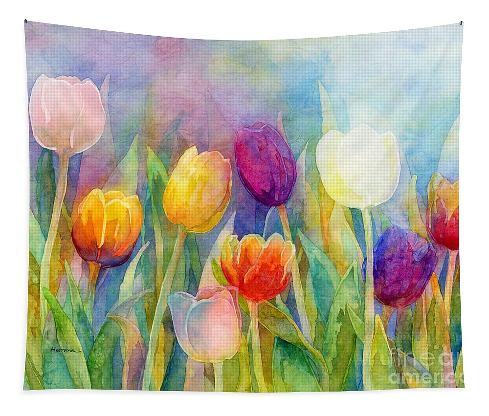 Tulip Tapestry featuring the painting Fresh Tulips by Hailey E Herrera