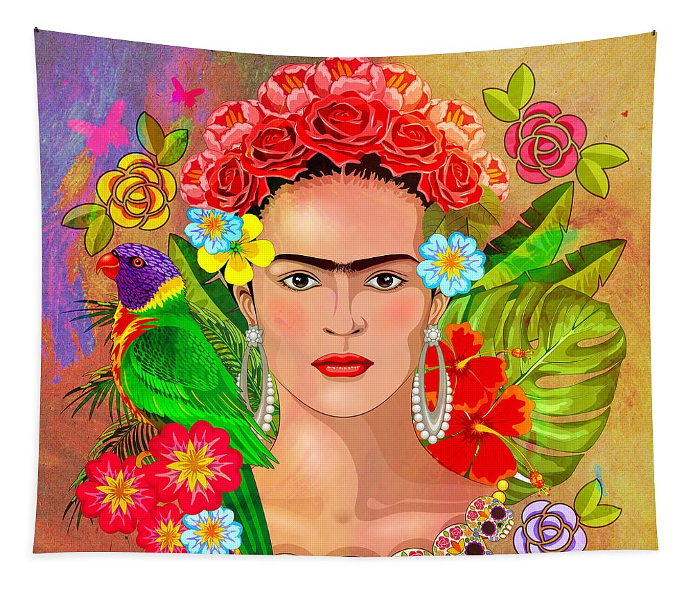 https://render.fineartamerica.com/images/rendered/default/flat/tapestry/images/artworkimages/medium/3/frida-kahlo-painting-mark-ashkenazi.jpg?&targetx=-1&targety=-13&imagewidth=930&imageheight=928&modelwidth=930&modelheight=794&backgroundcolor=A76243&orientation=1&producttype=tapestry-50-61