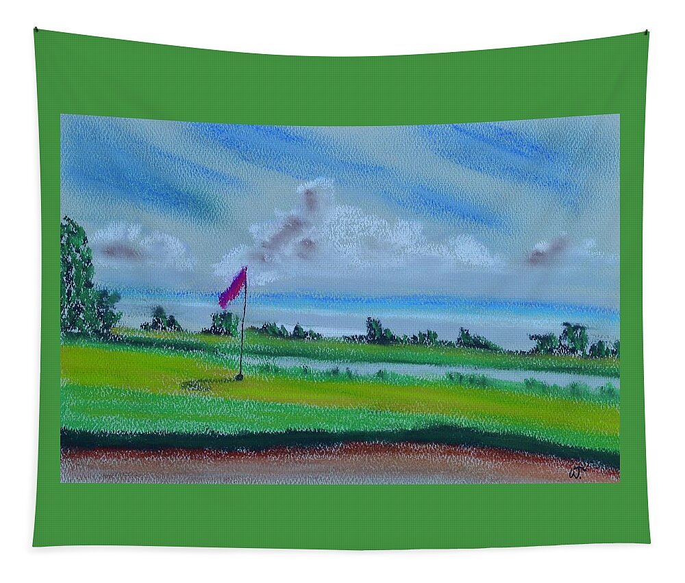From The Bunker Tapestry featuring the pastel From the Bunker by Warren Thompson
