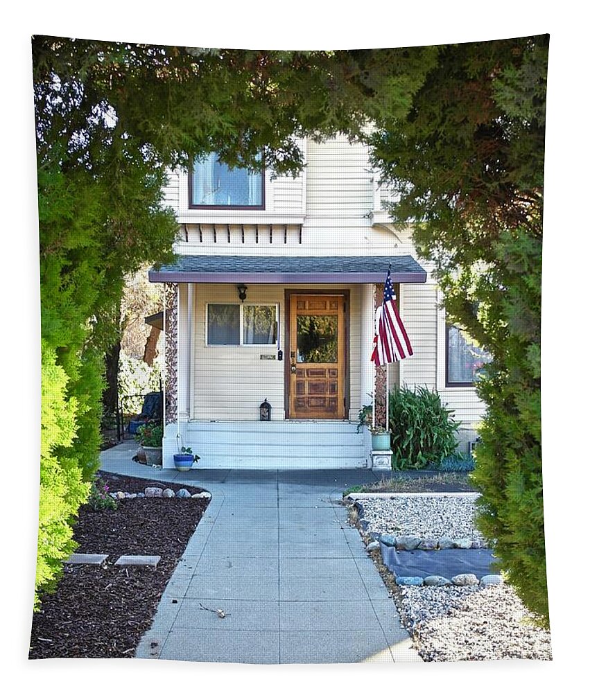 Home Tapestry featuring the photograph Front Porch America by Michele Myers