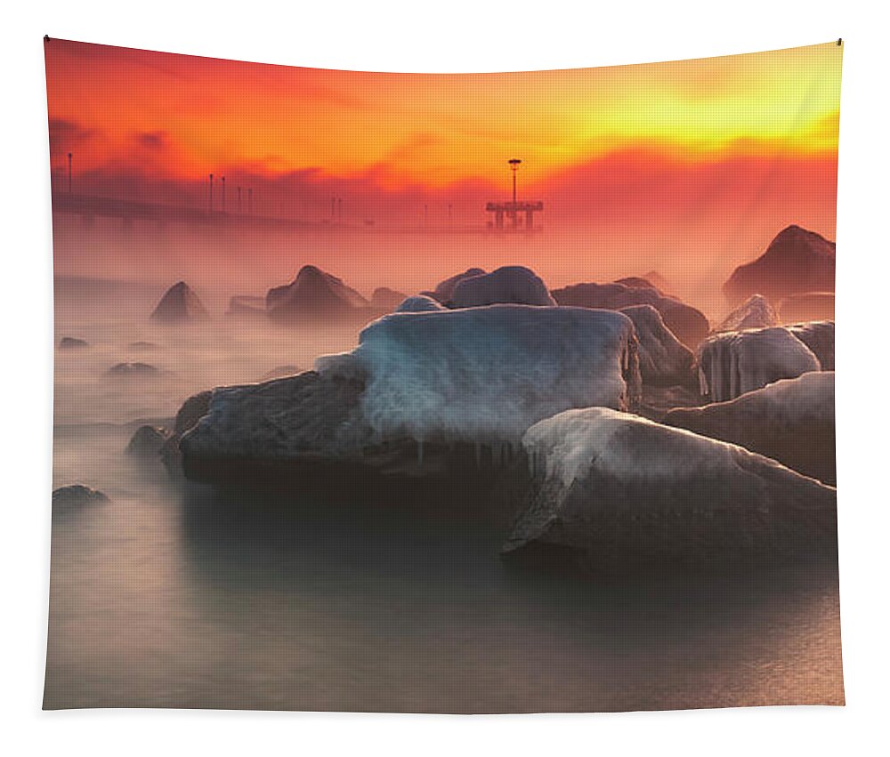 Black Sea Tapestry featuring the photograph Frozen Seacoast by Evgeni Dinev