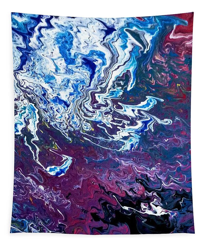 Purple Tapestry featuring the painting Frozen Sky by Anna Adams